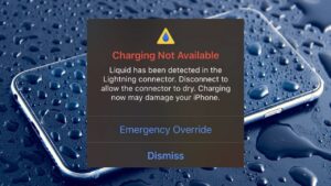 liquid in the lightning connector