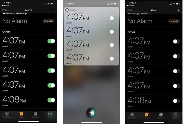 Cancel All Your Alarms with Siri